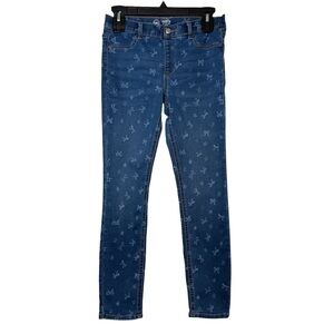 Wonder Nation Blue Skinny Jeans with Bow Pattern